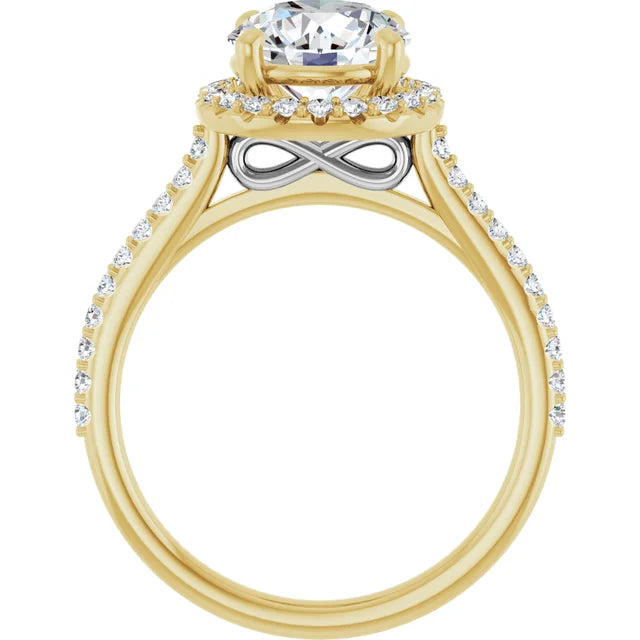 Two-Tone Infinity Hidden Halo Engagement Ring