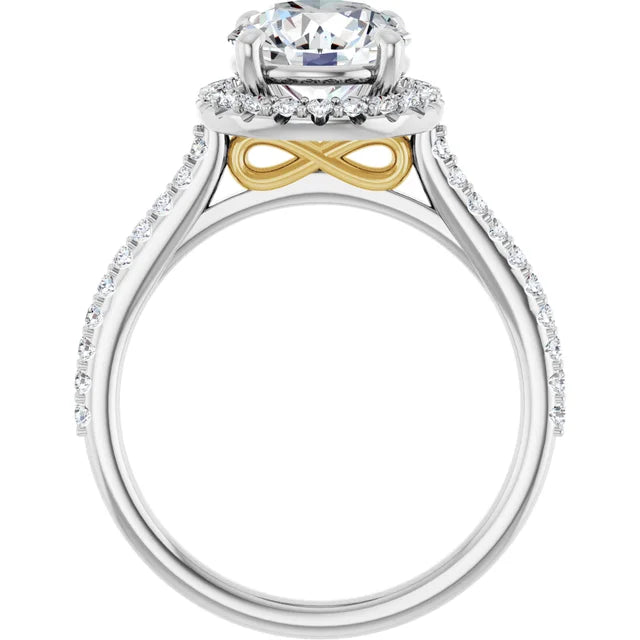 Two-Tone Infinity Hidden Halo Engagement Ring