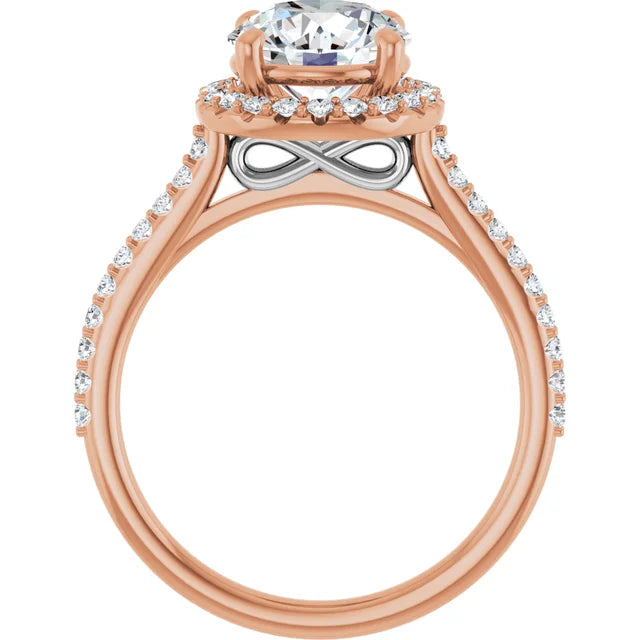 Two-Tone Infinity Hidden Halo Engagement Ring