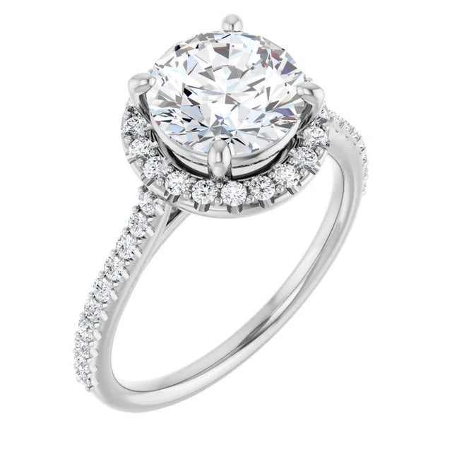Two-Tone Infinity Hidden Halo Engagement Ring