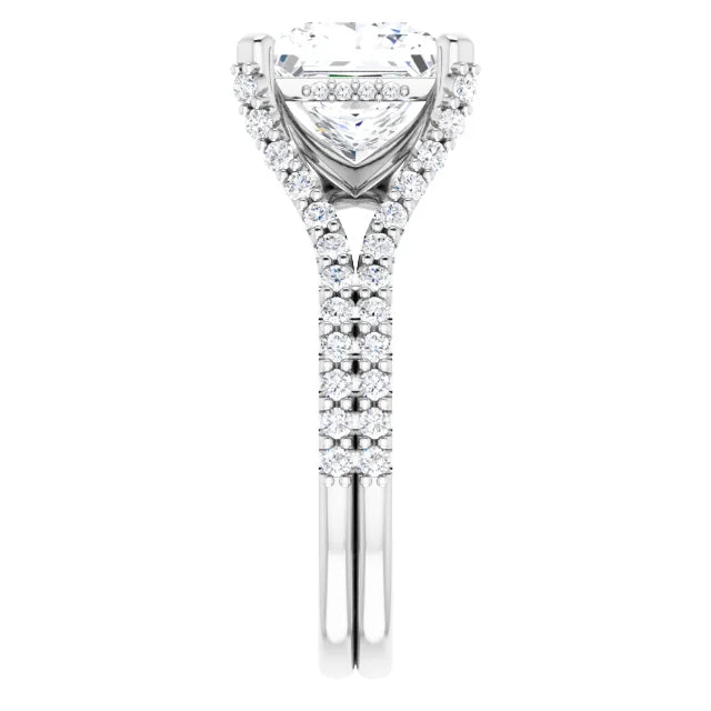 Princess Cut Split Engagement Ring