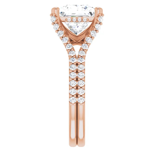 Princess Cut Split Engagement Ring