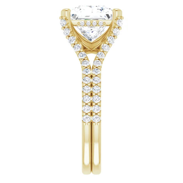 Princess Cut Split Engagement Ring