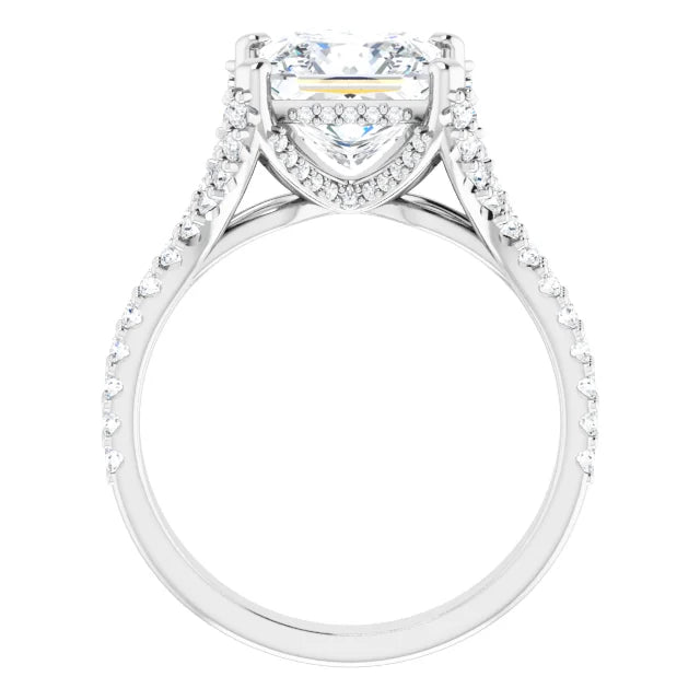 Princess Cut Split Engagement Ring