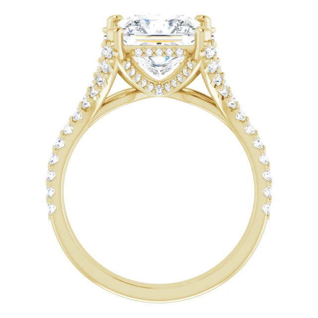 Princess Cut Split Engagement Ring