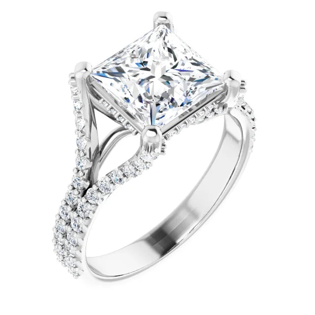 Princess Cut Split Engagement Ring