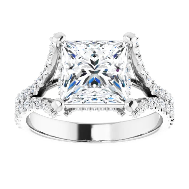 Princess Cut Split Engagement Ring