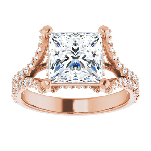 Princess Cut Split Engagement Ring