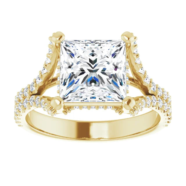 Princess Cut Split Engagement Ring