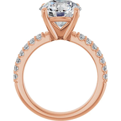 Solitaire Pave Engagement Ring
