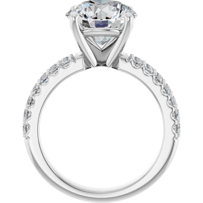 Solitaire Pave Engagement Ring