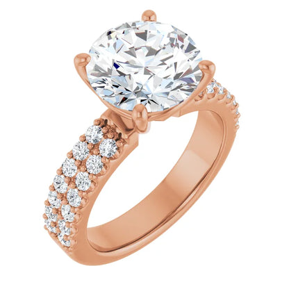 Solitaire Pave Engagement Ring