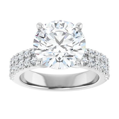 Solitaire Pave Engagement Ring