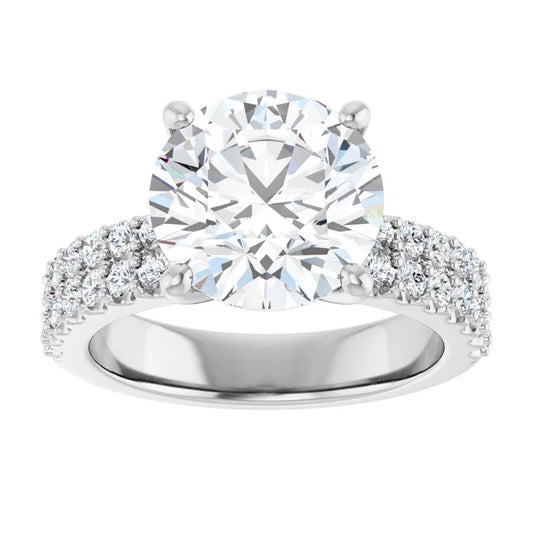 Solitaire Pave Engagement Ring