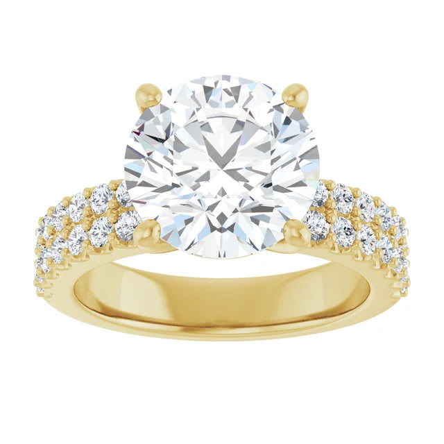Solitaire Pave Engagement Ring