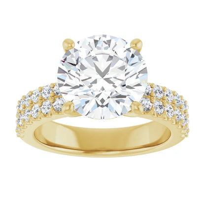 Solitaire Pave Engagement Ring