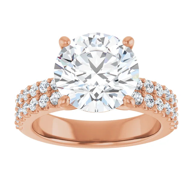 Solitaire Pave Engagement Ring