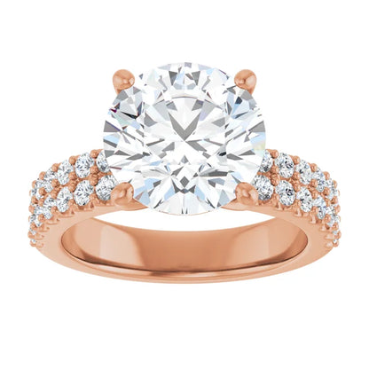 Solitaire Pave Engagement Ring