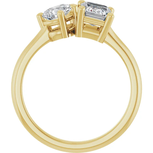 Grace & Elegance: Pear and Emerald-Cut Engagement Ring