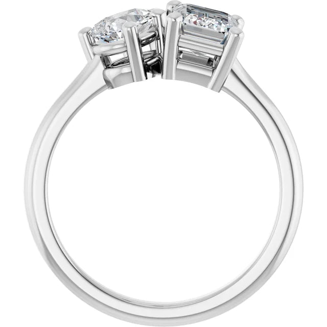 Grace & Elegance: Pear and Emerald-Cut Engagement Ring