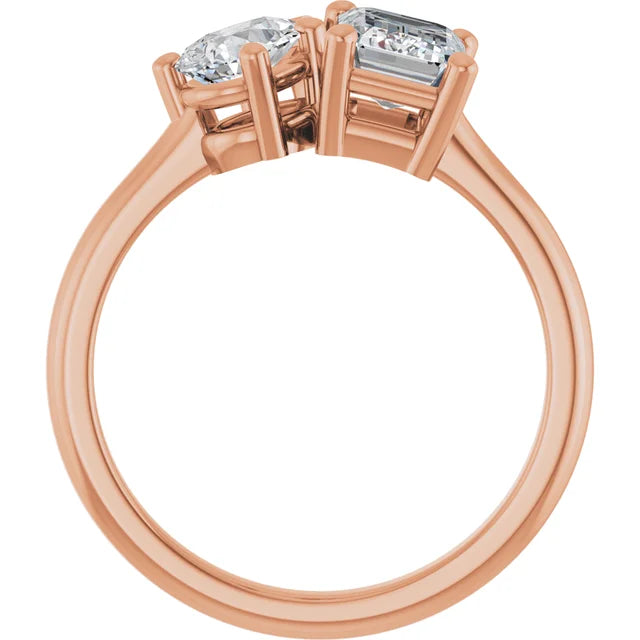Grace & Elegance: Pear and Emerald-Cut Engagement Ring