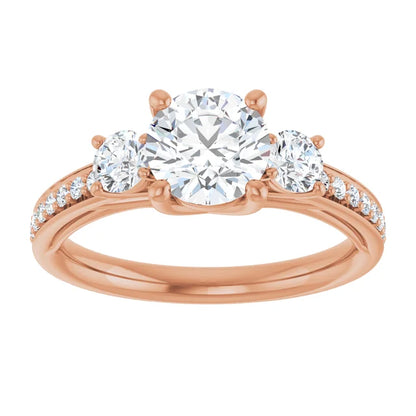 3-Stone Pave Engagement Ring