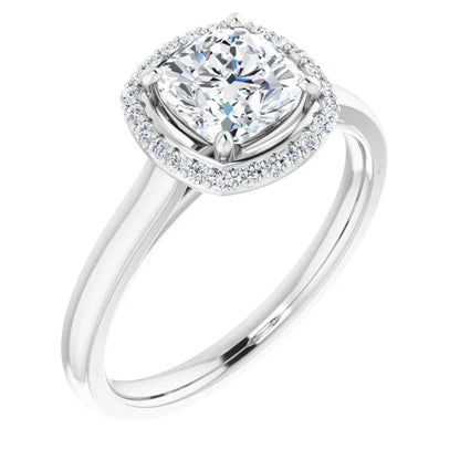 Cushion Halo Engagement Ring