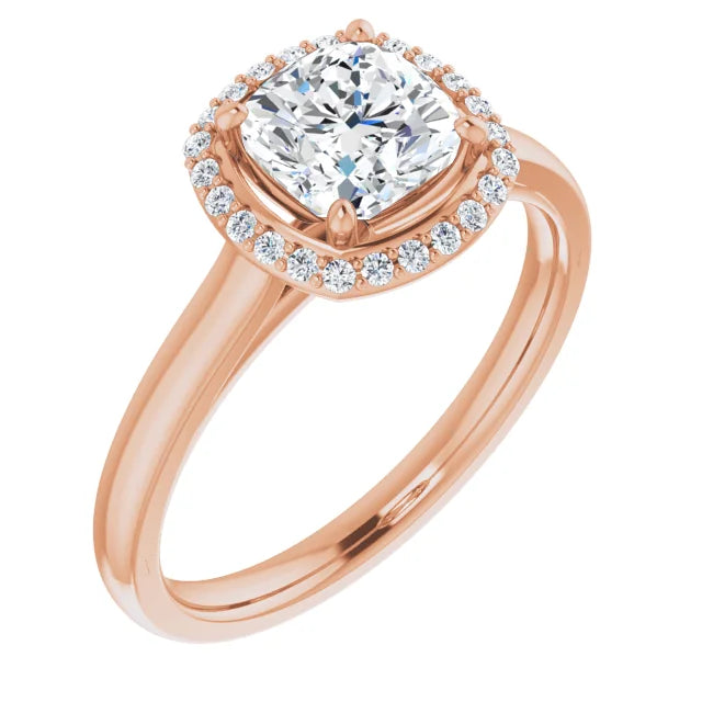 Cushion Halo Engagement Ring