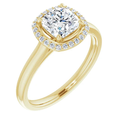 Cushion Halo Engagement Ring