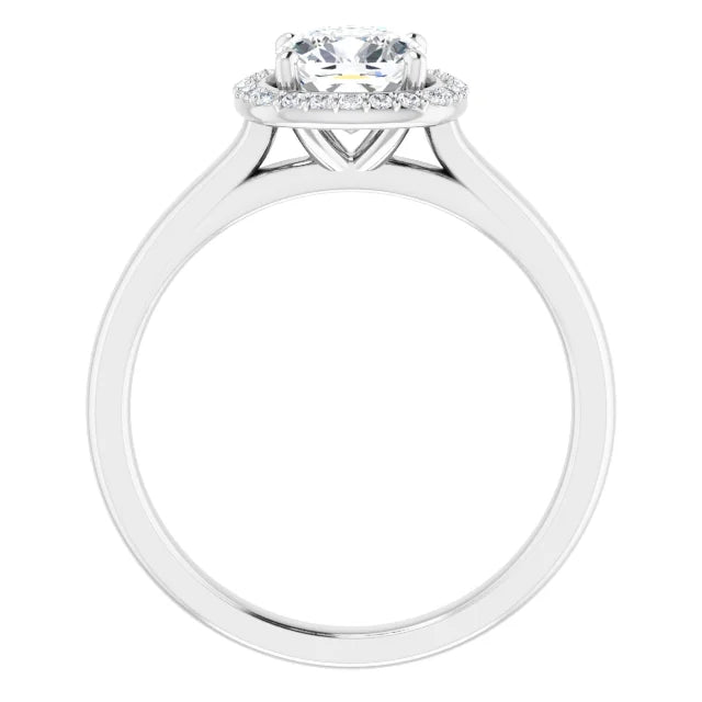 Cushion Halo Engagement Ring