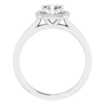 Cushion Halo Engagement Ring