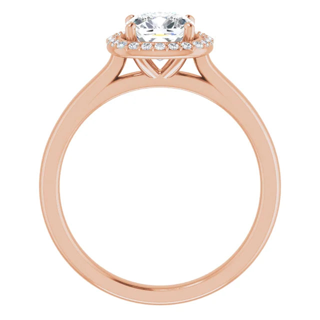 Cushion Halo Engagement Ring