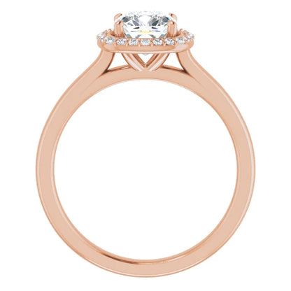 Cushion Halo Engagement Ring
