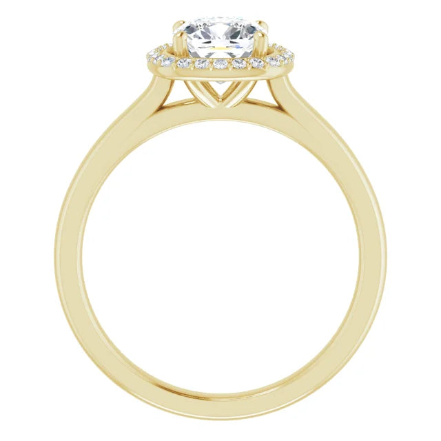 Cushion Halo Engagement Ring