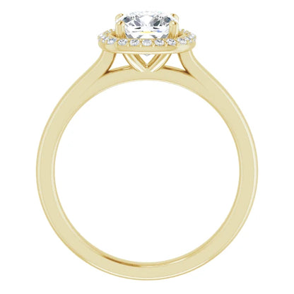 Cushion Halo Engagement Ring