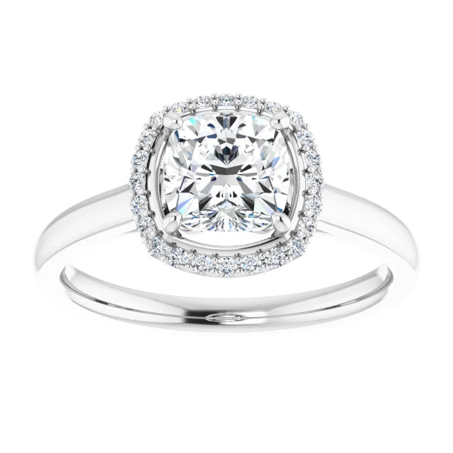 Cushion Halo Engagement Ring