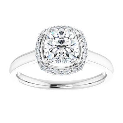 Cushion Halo Engagement Ring