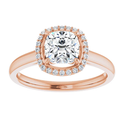 Cushion Halo Engagement Ring