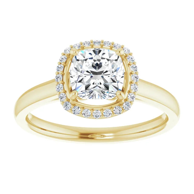 Cushion Halo Engagement Ring