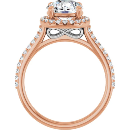 Two-Tone Infinity Hidden Halo Engagement Ring