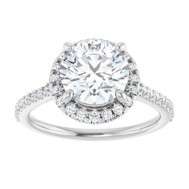Two-Tone Infinity Hidden Halo Engagement Ring