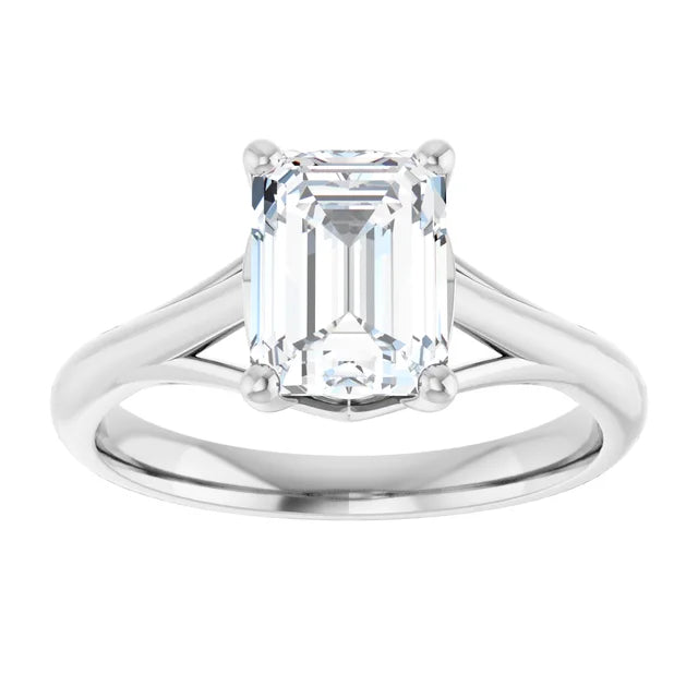 Emerald- Solitaire Engagement Ring