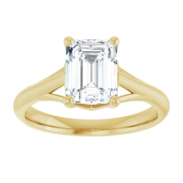 Emerald- Solitaire Engagement Ring