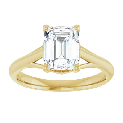 Emerald- Solitaire Engagement Ring