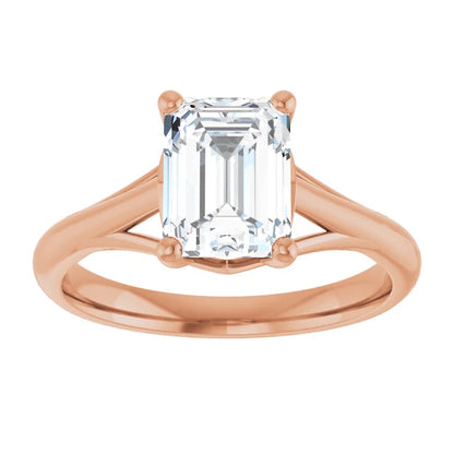 Emerald- Solitaire Engagement Ring