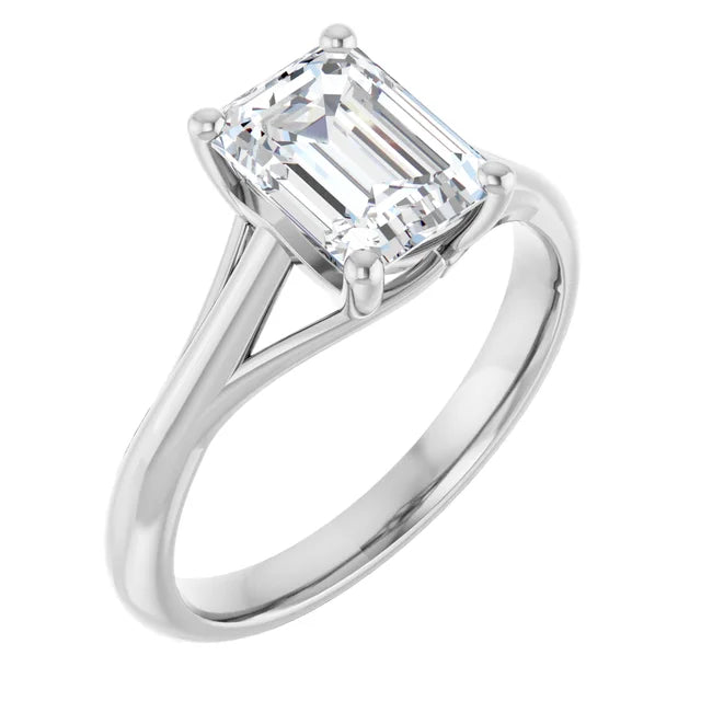 Emerald- Solitaire Engagement Ring