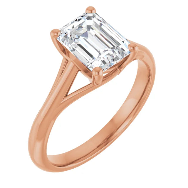 Emerald- Solitaire Engagement Ring