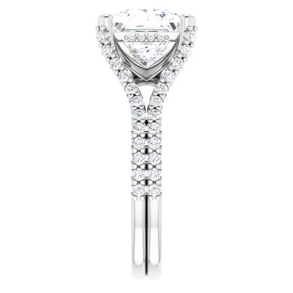 Princess Cut Split Engagement Ring