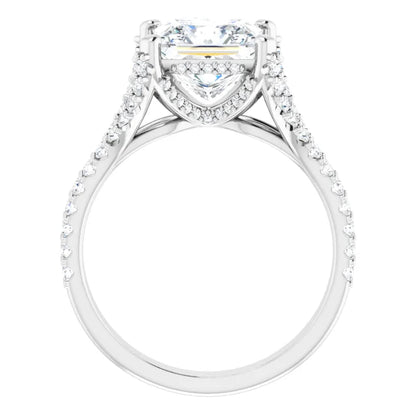 Princess Cut Split Engagement Ring