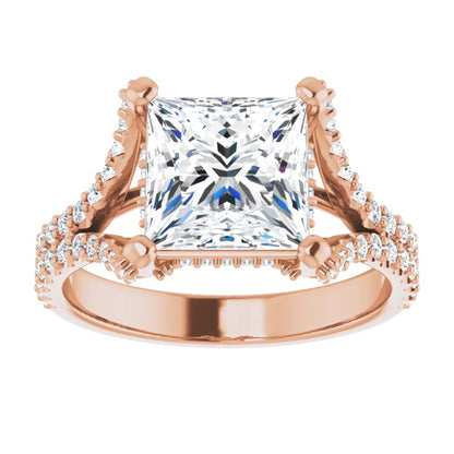 Princess Cut Split Engagement Ring